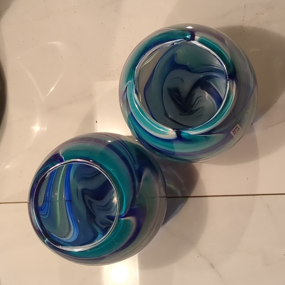 Mdina Glass Goblet tumbler pair - Picture 6 of 9